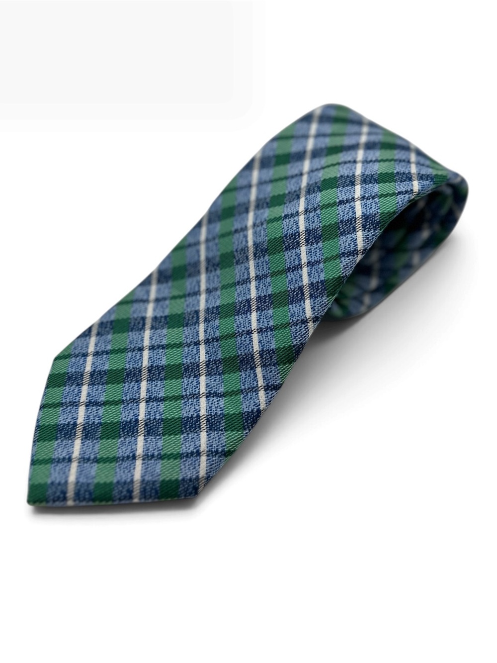 Nautica Green and Blue Plaid Men's Tie